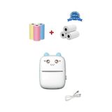 Mini Fotoğraf Yazıcı Kablosuz Etiket Yazıcı Baskı Makinesi Uyumlu iOS Android Uyumlu Termal Printer Mavi