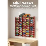 Mini Garaj 50 Araçlık Ahşap Oyuncak Araba Rafı - Diğer Markalarla Uyumlu Duvar Standı