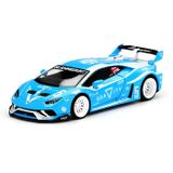 Mini GT 1/64 Ölçekli LB-WORKS Lamborghini Huracán GT GRAVITY Diecast Model Araba, Mavi, No.5, Blister Paket