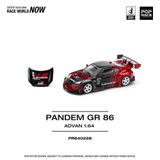 Mini GT Pop Race 1:64 Pandem GR86 Advan Diecast Model Araba PR640228