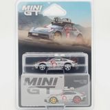 Mini GT Porsche 911 Dakar 1:64 Ölçek Diecast Model Araba, Uncle Rally Özel Sürüm, CHASE Sınırlı Sayıda 2025, Beyaz Kırmızı, Numara 19