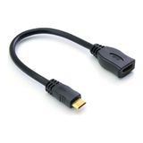 Mini HDMI To HDMI Kablo Çevirici Tablet Slr Kamera Projeksiyon - Siyah