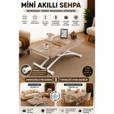 Mini Juppo Akıllı Sehpa Çalışma Masası Yer Sofrası Yemek Masası - BEYAZ DIŞ - ANTİKLAYT