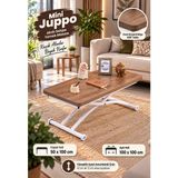 Mini Juppo Akıllı Sehpa Çalışma Masası Yer Sofrası Yemek Masası - BEYAZ DIŞ - CEVİZ