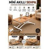 Mini Juppo Akıllı Sehpa Çalışma Masası Yer Sofrası Yemek Masası - BEYAZ DIŞ - EFESÇAM