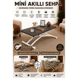 Mini Juppo Akıllı Sehpa Çalışma Masası Yer Sofrası Yemek Masası - BEYAZ DIŞ - FREZELİANTRASİT