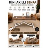 Mini Juppo Akıllı Sehpa Çalışma Masası Yer Sofrası Yemek Masası - BEYAZ İÇ - BAROKKOYU