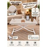 Mini Juppo Akıllı Sehpa Çalışma Masası Yer Sofrası Yemek Masası - BEYAZ İÇ - LİZBON