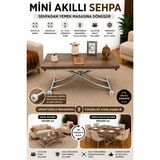 Mini Juppo Akıllı Sehpa Çalışma Masası Yer Sofrası Yemek Masası - KROM İÇ - BAROKKOYU