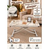 Mini Juppo Akıllı Sehpa Çalışma Masası Yer Sofrası Yemek Masası - KROM İÇ - BEYAZMERMER