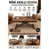 Mini Juppo Akıllı Sehpa Çalışma Masası Yer Sofrası Yemek Masası - SİYAH İÇ - BAROKKOYU