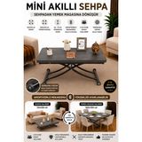 Mini Juppo Akıllı Sehpa Çalışma Masası Yer Sofrası Yemek Masası - SİYAH İÇ - FREZELİANTRASİT
