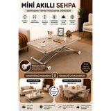 Mini Juppo Dışa K Akıllı Sehpa Üst Tabla Mdf Oval Köşe Alt Ayak Krom Kaplama - ANTİKLAYT