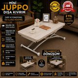 Mini Juppo Dışa K Akıllı Sehpa Üst Tabla Mdf Oval Köşe Alt Ayak Krom Kaplama - LİZBON