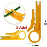 Mini Kablo Soyucu Sıyırıcı, Basit Tel Soyma Kesici Aleti, Çok Fonksiyonlu (2 Adet) - 2 Adet, Sarı Renk