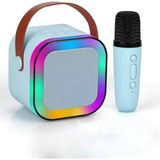 Mini Kablosuz Bluetooth Karaoke Hoparlör Kareoke Makinesi Çocuklar Için Evde Karaoke Seti (Mavi) - 10 cm