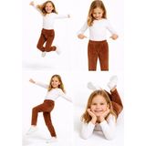 Mini Kanka Kız Çocuk Kadife Pantolon Yumuşak Dokulu Hareket Özgürlüğü Sunan Günlük Stil - 11 - 12 Yaş - Kahverengi
