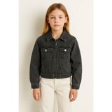 Mini Kanka Unısex Kot Ceket Fermuarlı Denim Mevsimlik - 7 - 8 Yaş - Füme