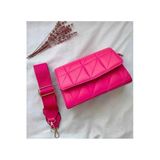 Mini Kapitone Pembe Mıknatıs Kapaklı Kolon Askılı Kol Ve Omuz Çantası