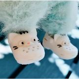 Mini Kedi Desenli Model Oyuncak Bebek Ayakkabı Aksesuarı - Beyaz