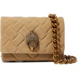 Mini Kensington Deri Omuz Çantası 20X14X6 cm Şık Günlük ve Gece Çantası - Bej