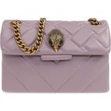 Mini Kensington Deri Omuz Çantası 20X14X6 cm Şık ve Kompakt Tasarım - Mor