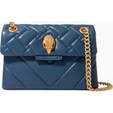 Mini Kensington Leather Shoulder Bag, Lüks Deri Omuz Çantası - Mavi