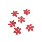 Mini Kırmızı Kar Taneleri Simli Eva Ağaç Ve Hediye Süsü 6X6cm 6Lı