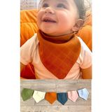 Mini Kiti 6 Adet %100 Organik Müslin Mama Önlüğü&bebek Fuları&bebek Salya Önlüğü(Ayarlanabilir Çift Çıtçıtlı - Renkli - 0 - 2 Yaş