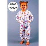 Mini Kiti Kışlık Uzun Kol Çift Kat %100 Pamuk Pazen Unicorn Cocuk Bebek Uyku Tulumu - 11 Yaş - 00-Beyaz