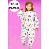 Mini Kiti Kışlık Uzun Kollu Çift Kat Organik Pazen %100 Pamuk Lolipop Çocuk Bebek Uyku Tulumu - 8 Yaş - 00-Beyaz