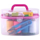 Mini Komple Dikiş Seti, 8 Renkli İplik, Makas, İğne, Mezura, Düğme ve Taşıma Çantalı, Ev ve Seyahat için Pratik DIY Dikiş Malzemeleri