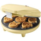 Mini Kurabiye Makinesi Hayvan Motifli, Mini Waffle Kalıbı, Pişirme Göstergeli ve Yapışmaz Kaplamalı