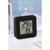 Mini Lcd Dijital Sıcaklık Nem Ölçer Termometre Higrometre - Duvara Takılabilir Siyah