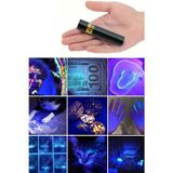 Mini LED UV Mor Işık El Feneri USB Şarjlı Parazit Akar Toz Gösteren Oje Kurutucu Para Kontol Cihazı