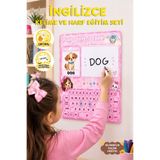 Mini Lingo İlk İngilizce Kelimelerim | Cırt Cırtlı Tekrar Kullanılabilir Eğitim Seti | Çocuklar İçin Kelime ve Harf Aktivitesi (Pembe Tasarım)