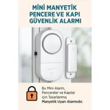 Mini Manyetik Kapı Ve Pencere Güvenlik Alarmı Kablosuz Kolay Kurulum Ev Giriş Koruma Sistemi