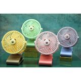 Mini Masa Fanı 16 x 11 cm Şarjlı 5 Pervaneli Metal Ayaklı Taşınabilir Serinletici Vantilatör (sarı)