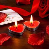 Mini Mum 50 Adet – Tealight Şamdan ve Dekoratif Küçük Mumlar, Romantik Ortam, Doğum Günü, Parti, Kına, Nişan, Düğün, Meditasyon ve Aydınlatma Için Uzun Ömürlü Set - Kırmızı