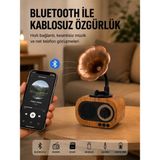 Mini Nostaljik Bluetooth Hoparlör Fm Radyo 8 Saat Batarya Yeni Nesil - Renkli