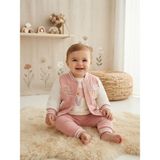 Mini Pakel Love Nakışlı 3'lü Kız Bebek Takım 6-9 Ay 9-12 Ay 12-18 Ay Ay Kız Bebek Takım Çiçek Baskılı Yenidoğan Bebek Takım - 6 - 9 Ay - Pembe