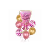 Mini Parti Bride To Be Bekarlığa Veda Partisi Balon Seti, Pembe, Altın Rengi