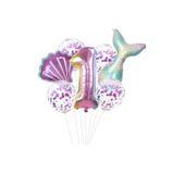 Mini Parti Deniz Kızı Renkli Balon Set - Doğum Günü Balon Süsleri