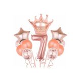 Mini Parti Kral Taç Doğum Günü Partisi Set, Rose Gold, 11 Parça