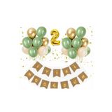 Mini Parti Mini Party Store Yaş Kraft Gold Varaklı Iyi Ki Doğdun Banner Krom Gold Küf Yeşili Deniz Kumu Balon