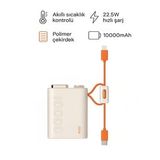 Mini Powerbank 22.5W PD Hızlı Şarj Type-C & Lightning Kablolu LED Göstergeli Taşınabilir Şarj Cihazı