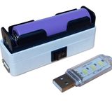 Mini Powerbank Tek Hücreli 18650 Li-Ion 3.7V Pil Type-C İle Şarj Ve Mini Usb Led Lamba
