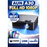 Mini Projeksiyon Cihazı, Full Hd, Wifi, Hdmı, Usb, Taşınabilir, Ev Sineması - Ahşap