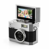 Mini Retro Dijital Kamera 180° Döner Ekran 720P Video Fotoğraf Type-C Nostaljik Tasarım Kolye Ve Anahtarlık