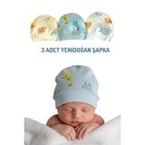 Mini Ropa 3'lü Yenidoğan Şapka Pamuklu Bebek Şapkası